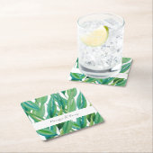 おしゃれな海の緑青の水彩アート スクエアペーパーコースター (インサイチュ)