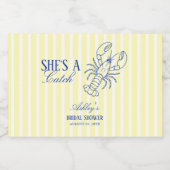 おしゃれな海岸ウェディングシャワーラベル スパークリングワインラベル (シングルラベル)