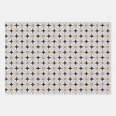 おしゃれな海軍風ホワイト＆ネイビーブルー ラッピングペーパーシート (正面)