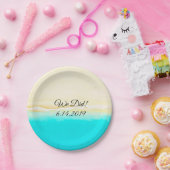 おしゃれな海辺のターコイズブルーの水のデザインの紙皿をしました。 ペーパープレート (パーティー)