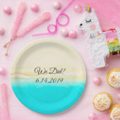 おしゃれな海辺のターコイズブルーの水のデザインの紙皿をしました。 ペーパープレート (パーティー)