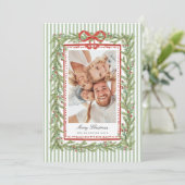 おしゃれな海辺のボウファミリー写真クリスマスホリデー シーズンカード (スタンド正面)