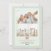 おしゃれな海辺のボウファミリー写真クリスマスホリデー シーズンカード (裏面)