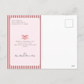 おしゃれな海辺のボウファミリー写真クリスマスホリデー シーズンポストカード (裏面)