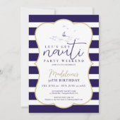 おしゃれな海辺のボートパーティー　沿岸での30歳の誕生日 招待状 (正面)