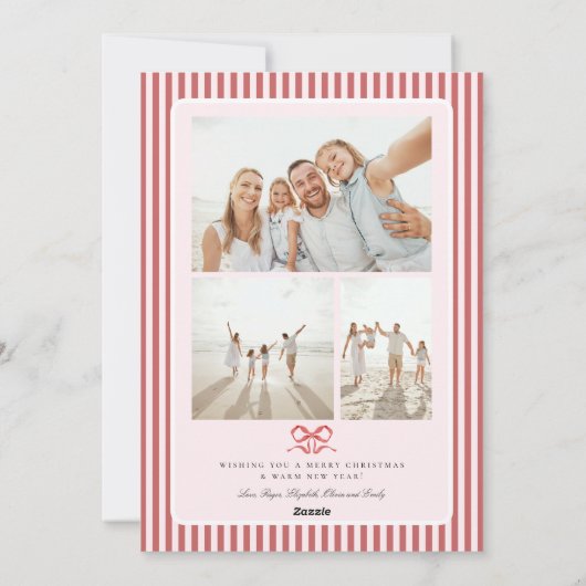 おしゃれな海辺の家族写真クリスマスハoliday シーズンカード (裏面)