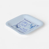 おしゃれな海辺の花嫁の捕獲 ブルー コースト ブライズ シャワー ペーパープレート (傾斜あり)