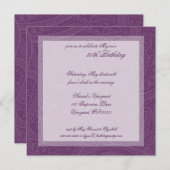 おしゃれな渦巻き模様の誕生日パーティー招待状 招待状 (正面/裏面)