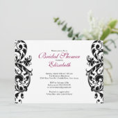 おしゃれな渦巻き装飾の花嫁のシャワーパーティー招待状 招待状 (スタンド正面)