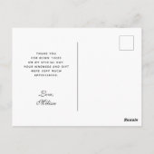 おしゃれな灰色の聴診器イラスト ありがとう ポストカード (裏面)