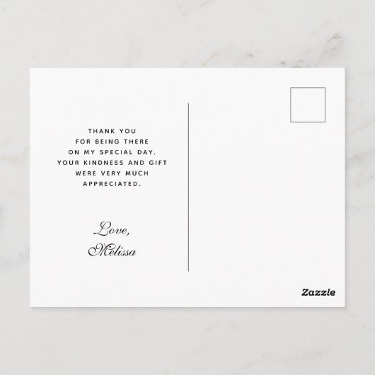 おしゃれな灰色の聴診器イラスト　ありがとう ポストカード (裏面)