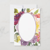 おしゃれな無料テンプレート 紫と黄色の花柄 結婚式の招待状 招待状 (正面)