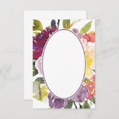 おしゃれな無料テンプレート 紫と黄色の花柄 結婚式の招待状 招待状 (正面/裏面)