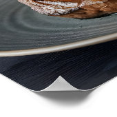 おしゃれな焼き目がついた高級焼肉ステーキ ポスター (角)