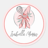 おしゃれな焼き菓子パステルカラーオーダー ラウンドシール (正面)