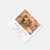 おしゃれな犬の写真のモダンウェディング スタンダードカクテルナプキン (角)