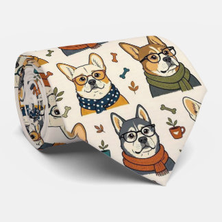 おしゃれな犬の眼鏡イラスト ネクタイ