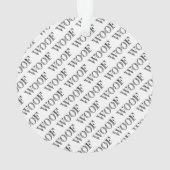 おしゃれな犬の足跡とモダンなペットグッズ - WOOF タイポグラフィ オーナメント (裏面)