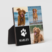 おしゃれな犬好きのための3枚の写真の組み合わせたプレート フォトプラーク (正面)