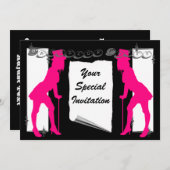 おしゃれな独身最後の夜 招待状 (正面/裏面)