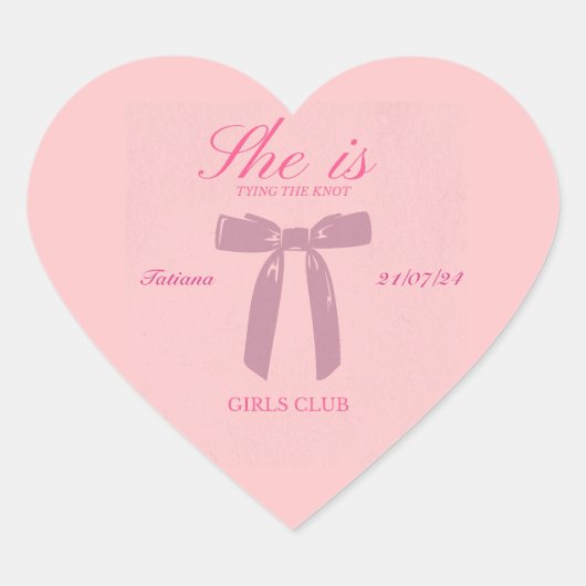 おしゃれな独身最後の女友達パーティー シンプル クラシック ハートシール (正面)