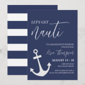 おしゃれな独身最後の航海パーティー招待状 招待状 (正面/裏面)