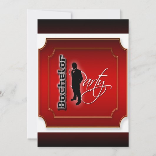 おしゃれな独身男性のパーティー カスタマイズ 招待状 (正面)