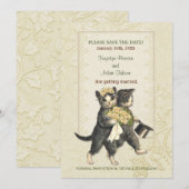 おしゃれな猫のウェディング・セーブ・ザ・デート セーブザデート (正面/裏面)