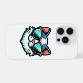 おしゃれな猫のスマホケース - かわいいネコのテクスタイル iPhoneケース (裏面横)