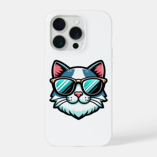 おしゃれな猫のスマホケース - かわいいネコのテクスタイル iPhoneケース (裏面)