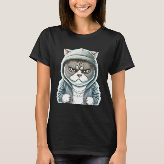 おしゃれな猫のファッション Tシャツ (正面)