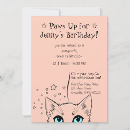おしゃれな猫の誕生日お祝い 招待状