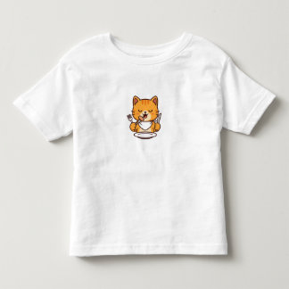 おしゃれな猫の食事 - Tシャツ