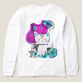おしゃれな猫好きのためのカラフルデザイン トライブレンドTシャツ