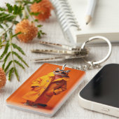 おしゃれな猫 キーホルダー (正面右)