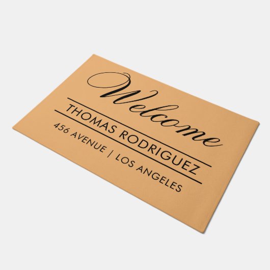 おしゃれな玄関マット|名前|住所のモダンなデザイン ドアマット (アングル)