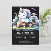 おしゃれな現代のトリケラトプスの誕生日 招待状 (スタンド正面)