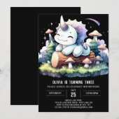 おしゃれな現代のトリケラトプスの誕生日 招待状 (正面/裏面)