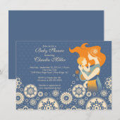 おしゃれな現代のプレママのためのベビーシャワー 招待状 (正面/裏面)