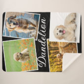 おしゃれな現代のペットの犬の写真ギャラリーコラージュ シェルパブランケット (正面(横))