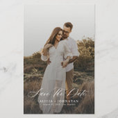 おしゃれな現代の写真を使ったエレガントな結婚式の招待状(save the date) チラシ (正面)