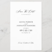 おしゃれな現代の写真を使ったエレガントな結婚式の招待状(save the date) チラシ (裏面)