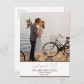 おしゃれな現代の婚約カップル写真 案内ポストカード (正面/裏面)