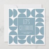 おしゃれな現代の新築パーティーブルー招待状 招待状 (正面)