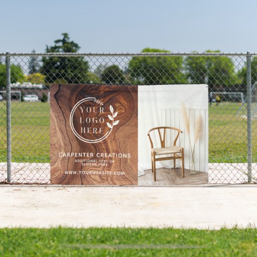 おしゃれな現代の木工ロゴ写真 横断幕 (インサイチュ)