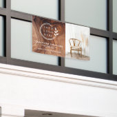 おしゃれな現代の木工ロゴ写真 横断幕 (ビルの外側)