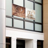 おしゃれな現代の木工ロゴ写真 横断幕 (ビルの外側)