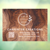 おしゃれな現代の木工ロゴQRコード ウィンドウサイン (シート3)