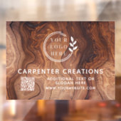 おしゃれな現代の木工ロゴQRコード ウィンドウサイン (シート2)