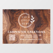 おしゃれな現代の木工ロゴQRコード ウィンドウサイン (シート)